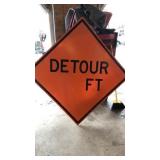 Detour Metal Road Sign