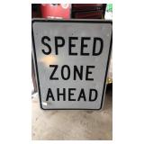 Speed Zone Ahead Metal Road Sign