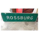 Rossburg Metal Road Sign Rossburg Metal Road Sign