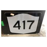 Route 417 Metal Road Sign Route 417 Metal Road Sign