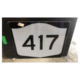 Route 417 Metal Road Sign