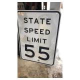 State Speed Limit 55 MPH Metal Road Sign State Speed Limit 55 MPH Metal Road Sign