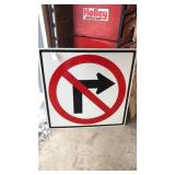 No Right Turn Metal Road Sign No Right Turn Metal Road Sign