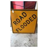 Road Flooded Metal Road Sign