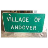 Village of Andover Metal Road Sign Village of Andover Metal Road Sign