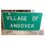 Village of Andover Metal Road Sign