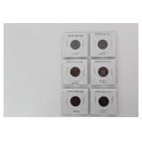 6 Indian Head Cents 6 Indian Head Cents