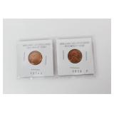 1956-1958 2 Uncirculated Wheat Pennies