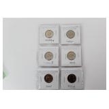 6 Uncirculated Jefferson Nickels 6 Uncirculated Jefferson Nickels
