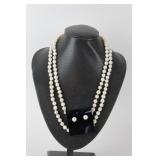 Freash Water Pearl Necklace with Matching Earrings