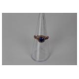 Halo Style Tanzanite Sterling Silver Size 7 Ring Halo Style Tanzanite Sterling Silver Size 7 Ring