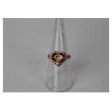 Rose Gold Plated Morganite Sterling Silver Ring