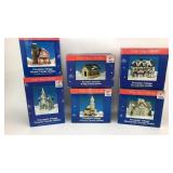 6-Winter Village Porcelain Candle Holders 6-Winter Village Porcelain Candle Holders