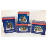 4- Winter Village Porcelain Candle Holders