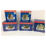 5-Winter Village Porcelain Candle Holders 5-Winter Village Porcelain Candle Holders