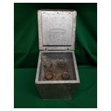 Galvanized Milk Box with 4 Milk Bottles Galvanized Milk Box with 4 Milk Bottles