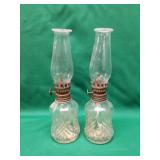 Two Small Oil Lamps - Matching