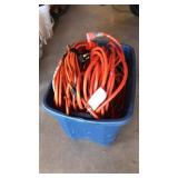 Blue Tote W/ Quantity of Extension Cords