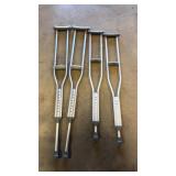 Two pair of crutches