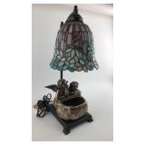 Cherub Lamp w/ colored Glass Shade Cherub Lamp w/ colored Glass Shade