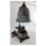 Cherub Lamp w/ colored Glass Shade