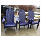 Wood Adirondeck Style Lawn Chairs- Times 3