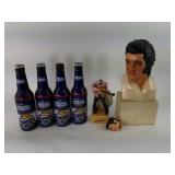 Elvis Statue and Container, Bud Light Sabres Elvis Statue and Container, Bud Light Sabres