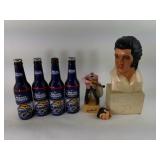 Elvis Statue and Container, Bud Light Sabres