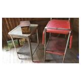 2 Metal Carts, Metal Tray 2 Metal Carts, Metal Tray