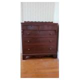 5 Drawer Crotch Walnut Dresser