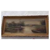 Framed Oil Painting 27" x 12" Framed Oil Painting 27" x 12"