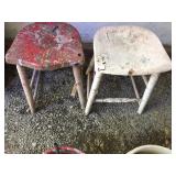 2 Wooden Stools With No Backs