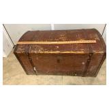 Large Painted Camel Back Trunk