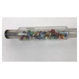 Glass Rolling Pin Filled 25% Filled Marbles
