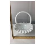 Hobnail Milk Glass Basket