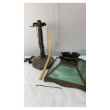 Stain Glass Lamp Shade-As Is, Metal Lamp Base