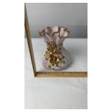 Lefton China Pink Vase With Gold Trim