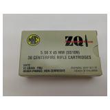 ZQI Ammo 5.56x45 NATO 62gr FMJ 30 Rounds