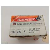 Winchester 16 Ga 2 3/4" 2 Shot 23 Rounds