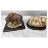 Master Piece Porcelain-Bison- Pigs- Times 2