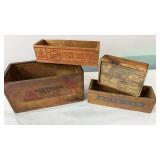 4 Wood Advertising Boxes