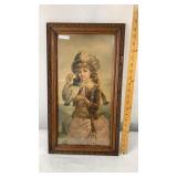 Oak Framed Print- Child With Pheasant