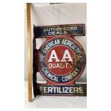 AA Fertilizer Porcelain 2 Sided Sign