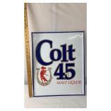 Colt 45 Malt Liquor Metal Sign