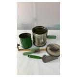 Sifters, Utensils With Green Handles