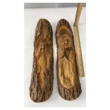 Tree Spirit Hanging Limb With Carved Face- Times 2