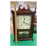 Parlor Table Clock, Reverse Painting On Door