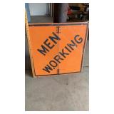 Men Working Metal Sign