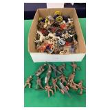 Lot- Plastic Horses, Metal Army Men, Etc