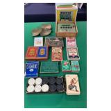 Lot- Playing Cards, Draw Poker, Checkers, Ash